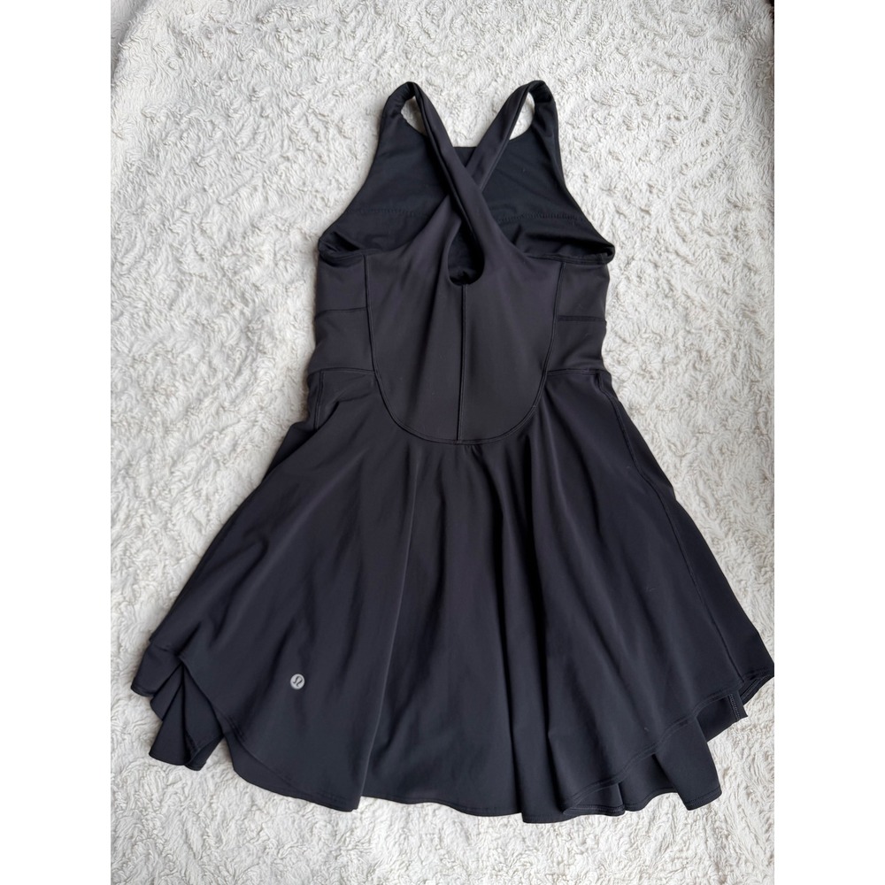 Lululemon Court Crush Dress Black Tennis Exercise Pickleball W1DHYS Size 6 - Picture 13 of 15